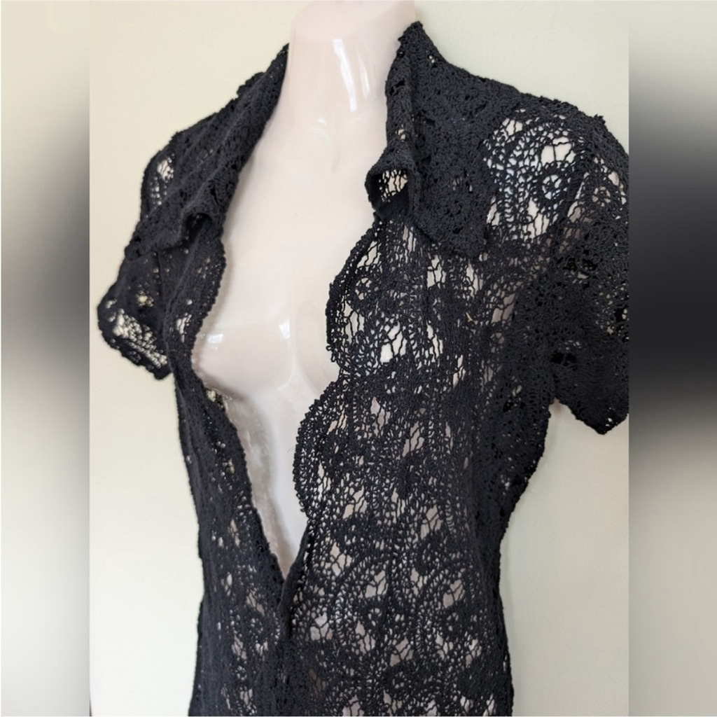 Nwt Beaufille Black Crochet Ellis Dress Size Xl — image 7 of 8
